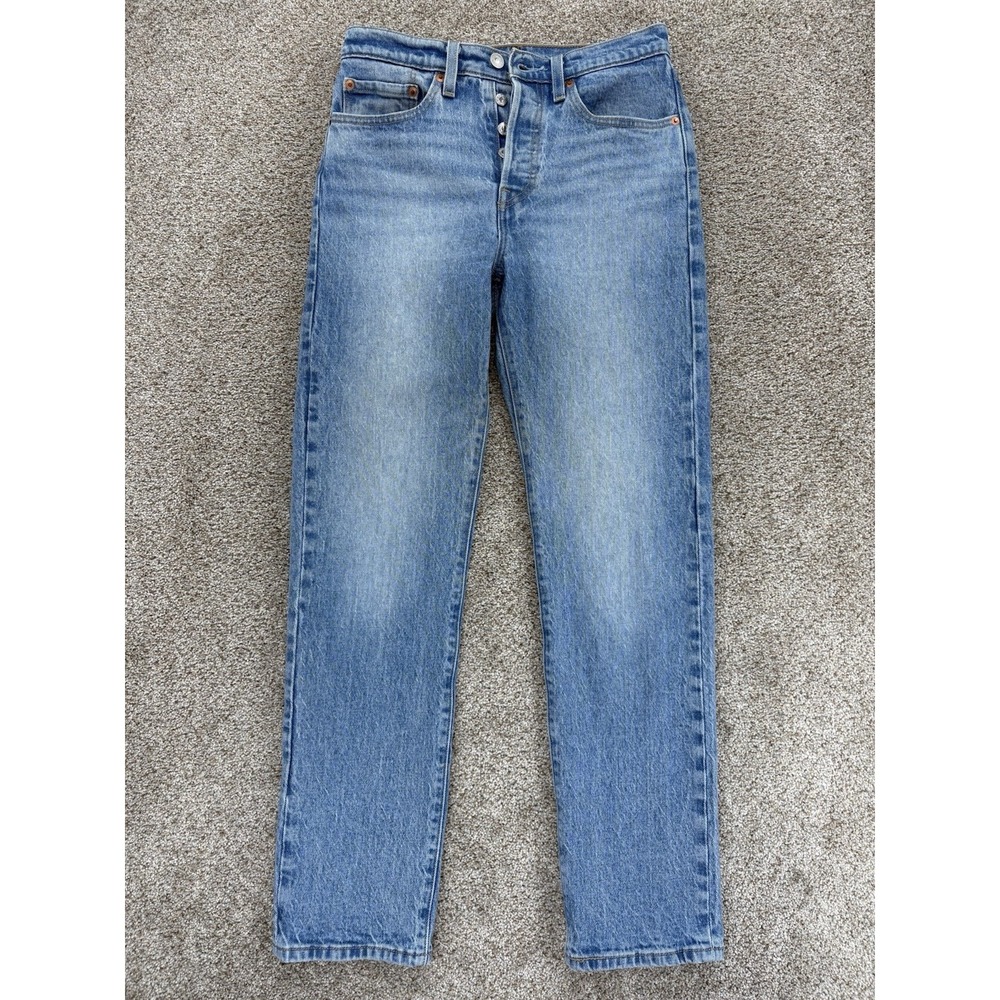 Levi's Premium 501 Jeans Women's 26 Blue Hollow Days Light Wash Stretch Denim - Picture 1 of 12